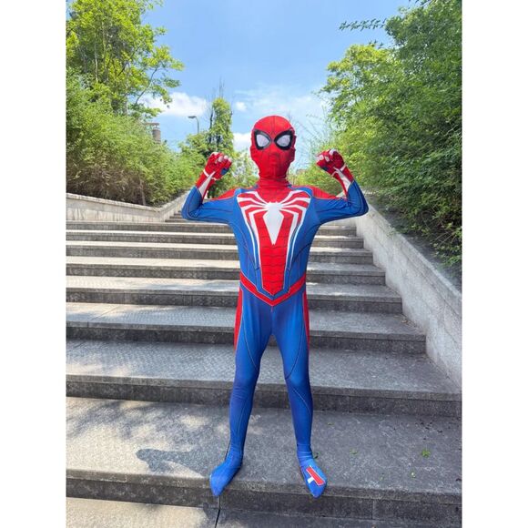 no brand Other - Kids Spiderman Costume 2pc - Mask + Jumpsuit Sized Chinese 140 (10-12yr Old)